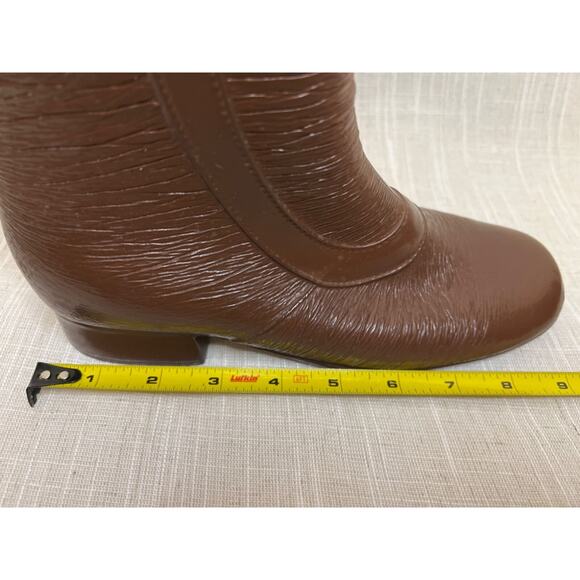 Vintage 60s Size 6 Mod Heeled Rain Boots Fleece Lined Made In USA Mid Calf - Picture 7 of 16